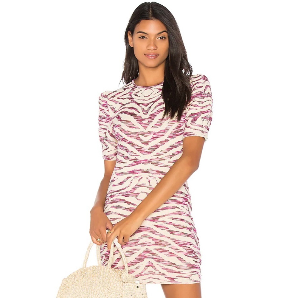 Free People Take Me Out Pink Zebra Print Mini Dress